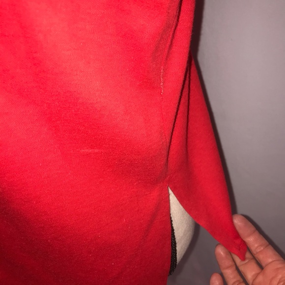 Vintage 70’s red v neck tie sleeve cotton top - Picture 3 of 9